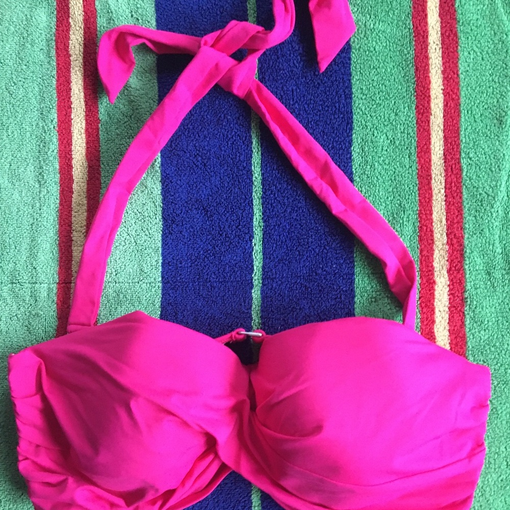 Convertible bandeau/halter bikini top